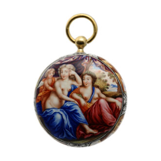 English gold and enamel verge pocket watch Circa 1665