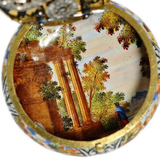 English gold and enamel verge pocket watch Circa 1665