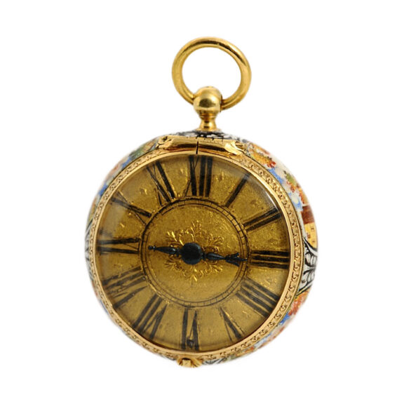 English gold and enamel verge pocket watch Circa 1665 English gold and enamel verge pocket watch Circa 1665