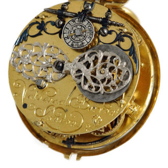 English gold and enamel verge pocket watch Circa 1665