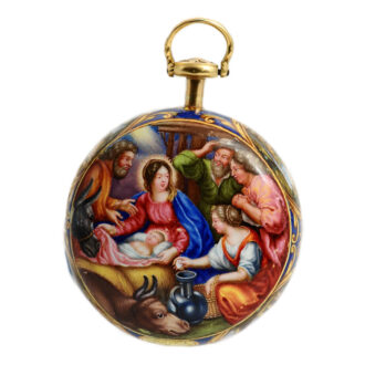 English gold double cased enamel verge watch Circa 1687