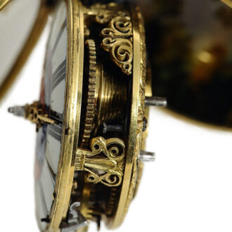 English gold double cased enamel verge watch Circa 1687