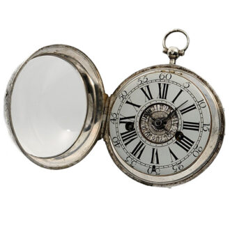 Rare French silver coach clock with alarm Circa 1705