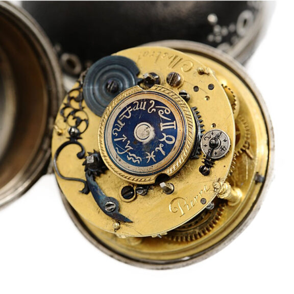 Swiss pair-cased verge pocket watch with alarm Circa 1685 Swiss pair-cased verge pocket watch with alarm Circa 1685