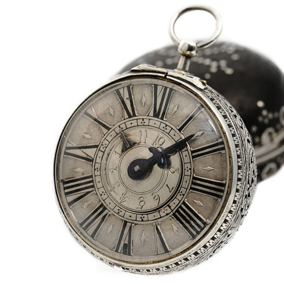 Swiss pair-cased verge pocket watch with alarm Circa 1685 Swiss pair-cased verge pocket watch with alarm Circa 1685