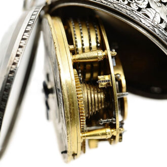 Swiss pair-cased verge pocket watch with alarm Circa 1685