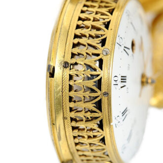 English clock watch with quarter hour/ hour self strike circa 1780