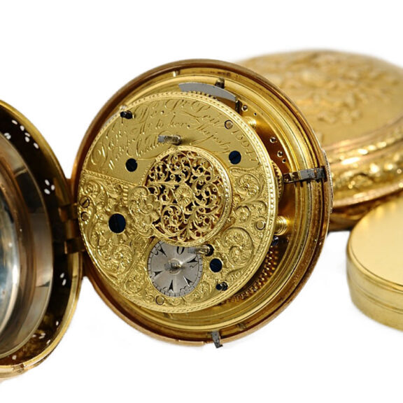 English pair-cased self strike verge pocket watch Circa 1630 English pair-cased self strike verge pocket watch Circa 1630