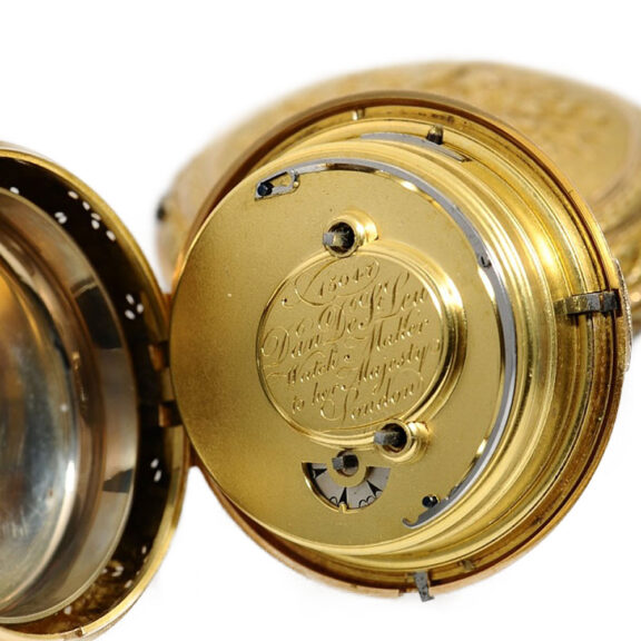 English pair-cased self strike verge pocket watch Circa 1630 English pair-cased self strike verge pocket watch Circa 1630