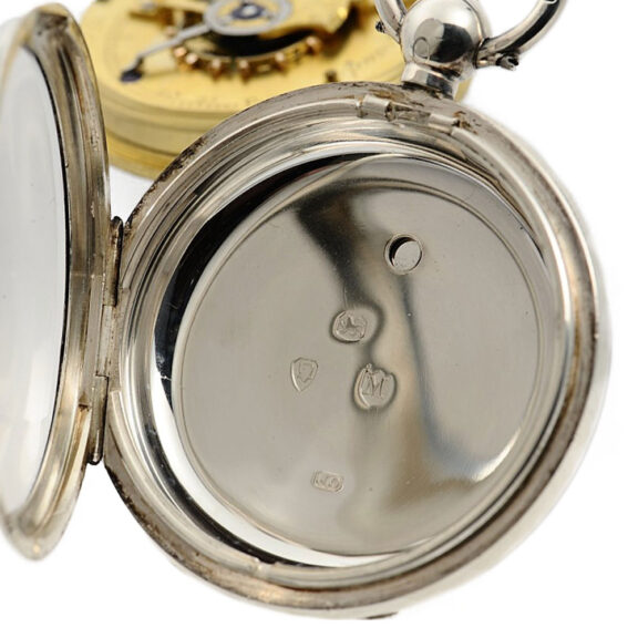 English silver lever deck watch with regulator dial Circa 1887 English silver lever deck watch with regulator dial Circa 1887