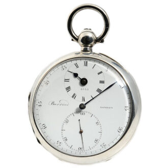 English silver lever deck watch with regulator dial Circa 1887