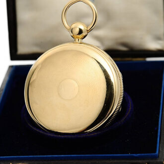 English engine turned gold watch in original box Circa 1820 English engine turned gold watch in original box Circa 1820