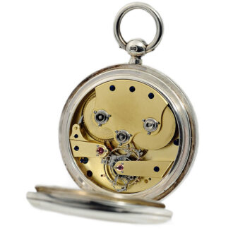 Rare English silver lever with one minute tourbillon Circa 1895