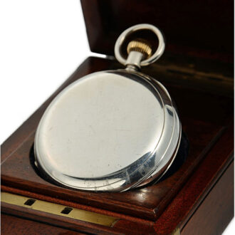 English silver deck watch with 55 minute carousel Circa 1897
