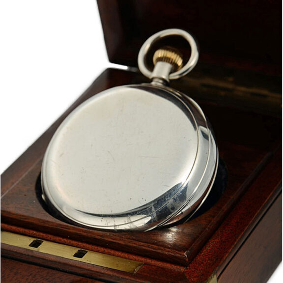 English silver deck watch with 55 minute carousel Circa 1897 English silver deck watch with 55 minute carousel Circa 1897