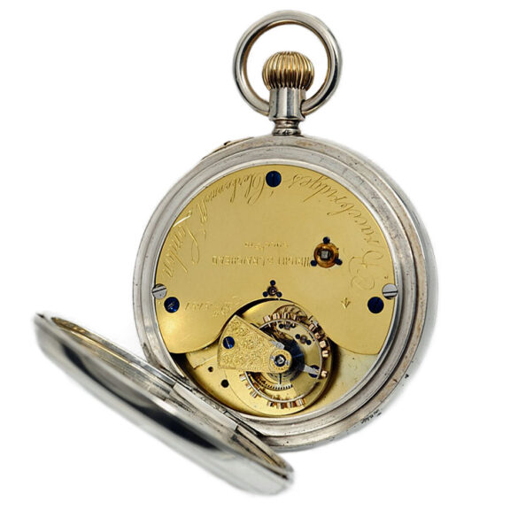English silver deck watch with 55 minute carousel Circa 1897 English silver deck watch with 55 minute carousel Circa 1897