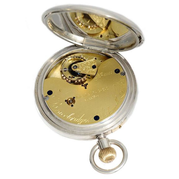 English silver deck watch with 55 minute carousel Circa 1897 English silver deck watch with 55 minute carousel Circa 1897