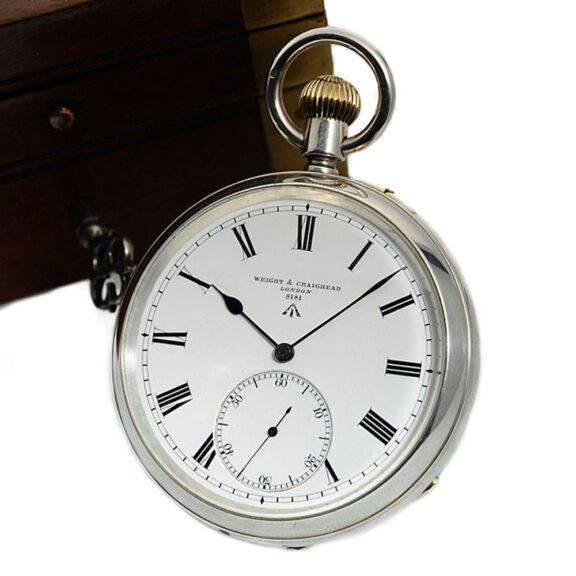 English silver deck watch with 55 minute carousel Circa 1897 English silver deck watch with 55 minute carousel Circa 1897