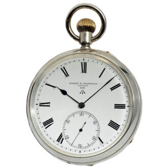 English silver deck watch with 55 minute carousel Circa 1897