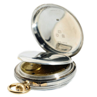English heavy silver deck watch with carousel Circa 1905