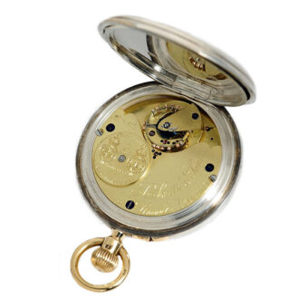 English heavy silver deck watch with carousel Circa 1905