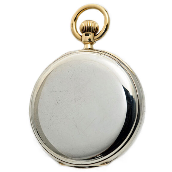 English heavy silver deck watch with carousel Circa 1905 English heavy silver deck watch with carousel Circa 1905
