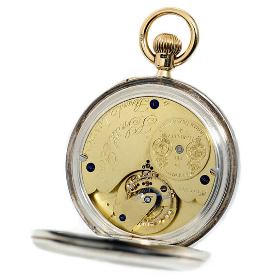 English heavy silver deck watch with carousel Circa 1905 English heavy silver deck watch with carousel Circa 1905