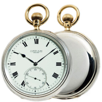 English heavy silver deck watch with carousel Circa 1905