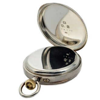 English silver lever deck watch with carrousel Circa 1909