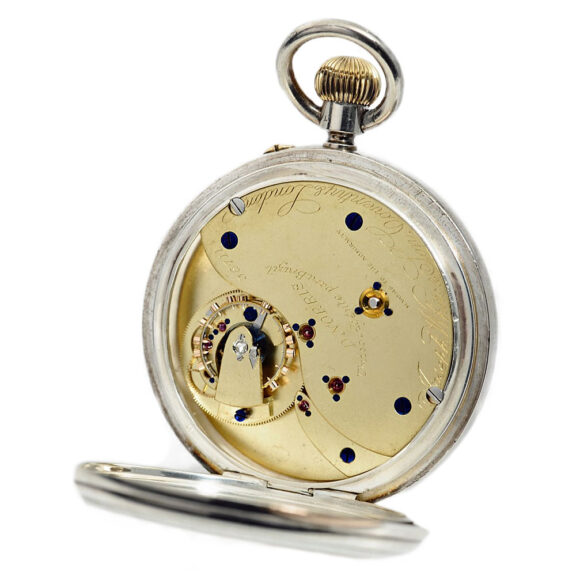 English silver lever deck watch with carrousel Circa 1909 English silver lever deck watch with carrousel Circa 1909