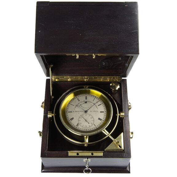 French ship's chronometer with power reserve Circa 1880