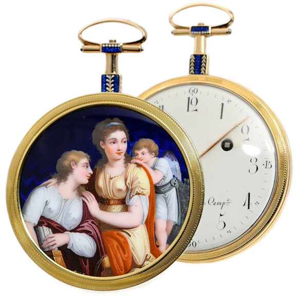 Swiss decorative gold and enamel verge pocket watch Circa 1796