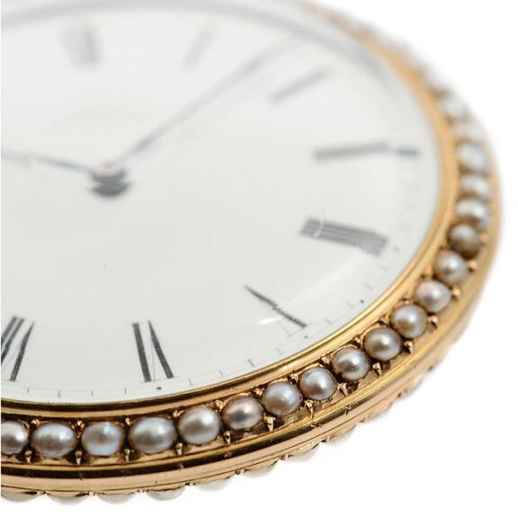 French 22k gold and enamel cylinder pocket watch Circa 1785 French 22k gold and enamel cylinder pocket watch Circa 1785