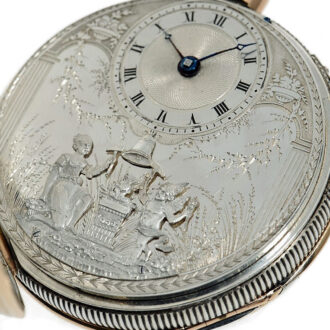 Swiss quarter repeating duplex with Jacquemarts Circa 1820 Swiss quarter repeating duplex with Jacquemarts Circa 1820