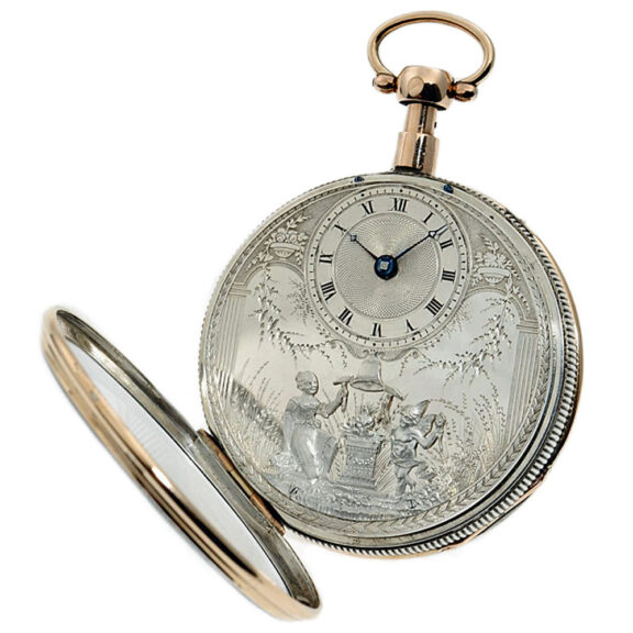 Swiss quarter repeating duplex with Jacquemarts Circa 1820 Swiss quarter repeating duplex with Jacquemarts Circa 1820