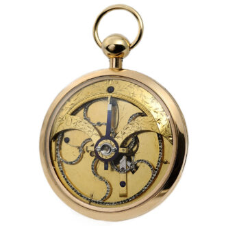 French gold Pouzait type stoppable lever watch Circa 1795