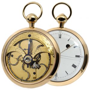 French gold Pouzait type stoppable lever watch Circa 1795