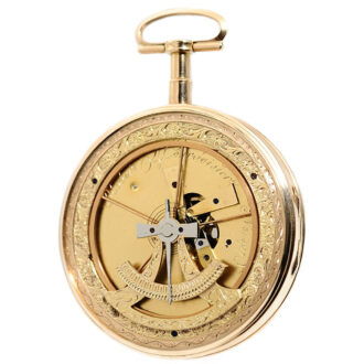 Swiss gold pocket watch with lever escapement Circa 1795 Swiss gold pocket watch with lever escapement Circa 1795