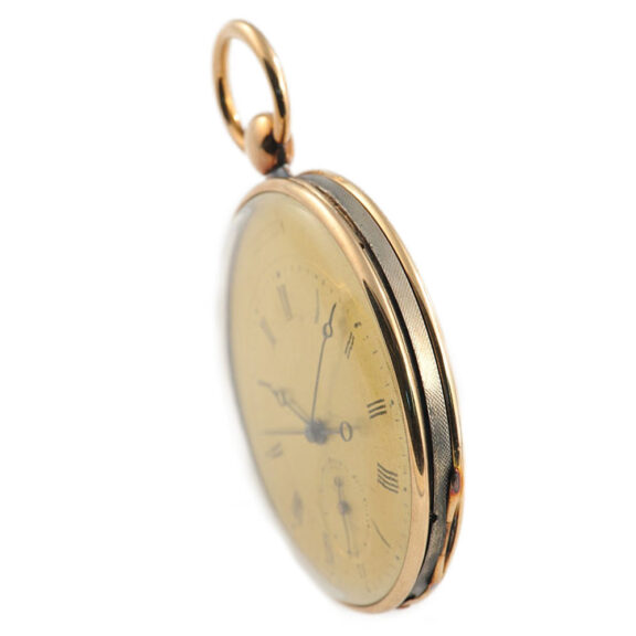 Swiss gold watch with alarm and jumping seconds Circa 1830 Swiss gold watch with alarm and jumping seconds Circa 1830
