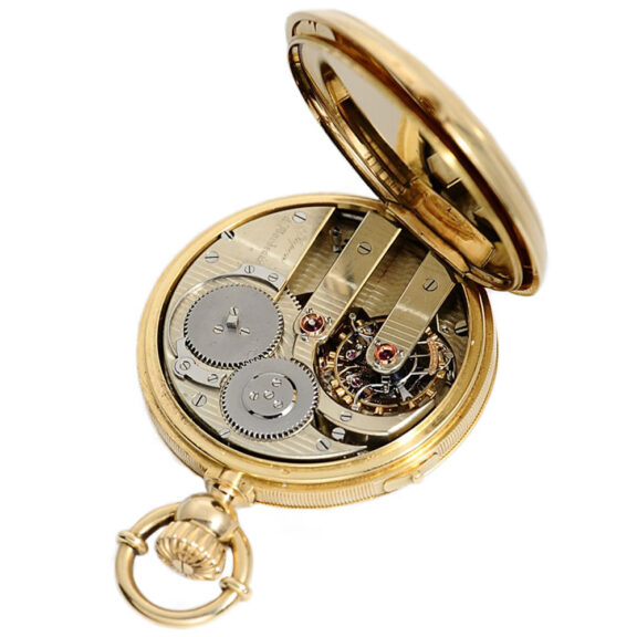 French gold pivoted detent watch with tourbillon Circa 1877 French gold pivoted detent watch with tourbillon Circa 1877