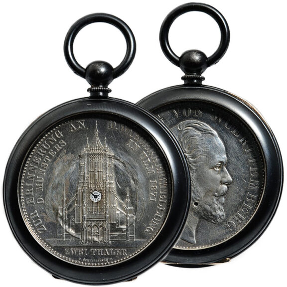Rare German coin watch with a miniature movement Circa 1880