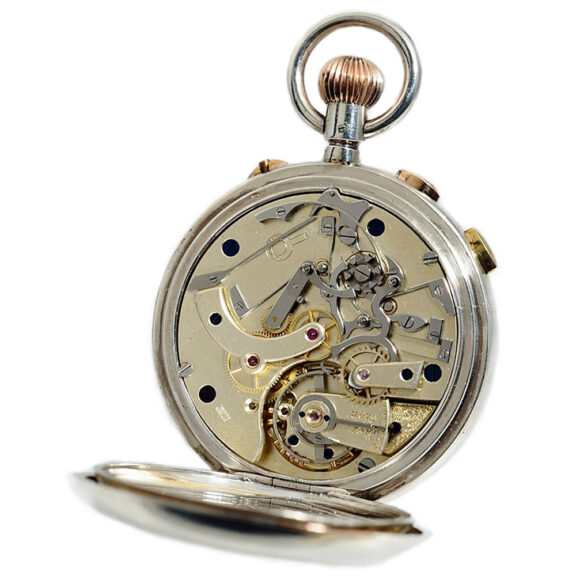 Swiss silver split seconds chronograph lever watch Circa 1890 Swiss silver split seconds chronograph lever watch Circa 1890