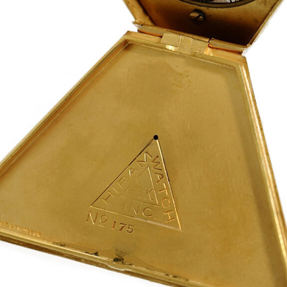 American 14 carat gold triangular Masonic lever watch Circa 1923 American 14 carat gold triangular Masonic lever watch Circa 1923