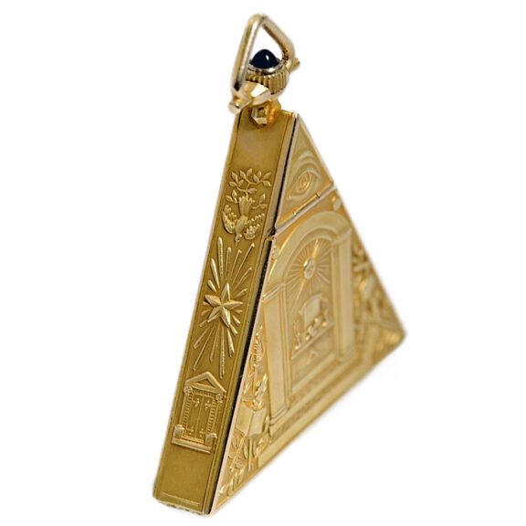 American 14 carat gold triangular Masonic lever watch Circa 1923 American 14 carat gold triangular Masonic lever watch Circa 1923