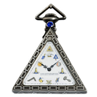 Swiss decorative silver triangular Freemason’s watch Circa 1929