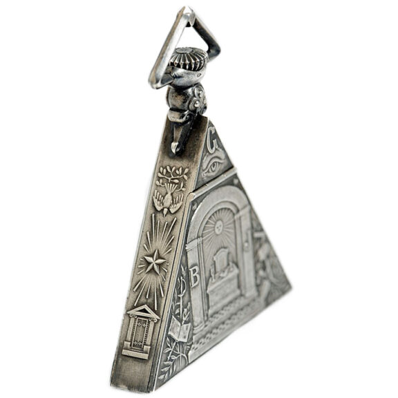 Swiss decorative silver triangular Freemason’s watch Circa 1929 Swiss decorative silver triangular Freemason’s watch Circa 1929
