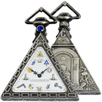 Swiss decorative silver triangular Freemason’s watch Circa 1929