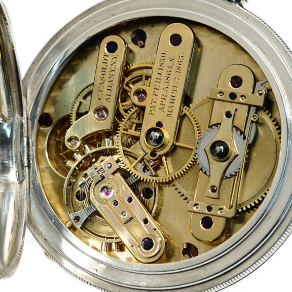 American silver precision watch with chronometer Circa 1860 American silver precision watch with chronometer Circa 1860