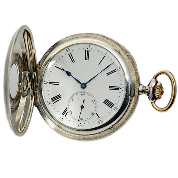 Swiss silver watch with chronometer escapement Circa 1889 Swiss silver watch with chronometer escapement Circa 1889
