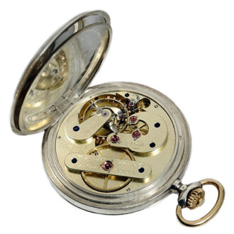 Swiss silver watch with chronometer escapement Circa 1889